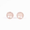 925 Sterling Silver Rose Gold Round Shaped Stud Earring