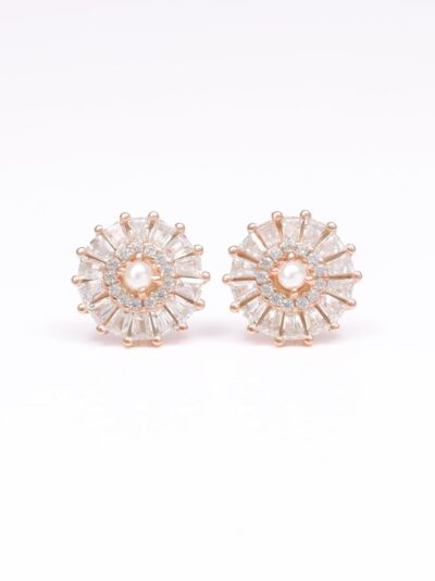925 Sterling Silver Rose Gold Stud Earrings
