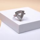 925 Sterling Silver Triangle  Shaped Adjustable Ring