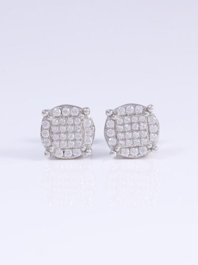 925 Sterling Silver Round Shaped Stud Earring