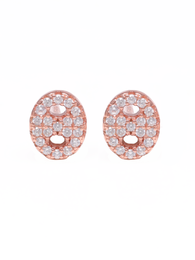 925 Sterling silver Rose Gold Ovel Shaped Stud Earring