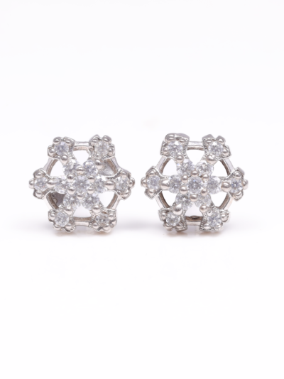 925 Sterling Silver Stud Earring White Zircon