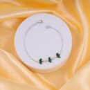 925 Sterling Silver Zircon Rhodium Charm Bracelet