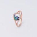 925 Sterling Silver Dual-Tone Petal motif Rose Gold Ring