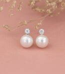 925 Sterling Silver Pearl with Zircon Stud Earrings Pearl, Zircon Sterling Silver Stud Earring