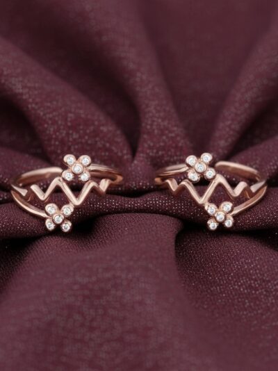 925 Sterling Silver Zig-Zag Sparkle Toe Ring