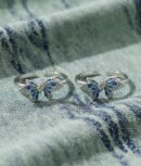 925 Sterling Silver Blue Wing Charm Toe Ring