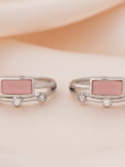 925 Sterling Silver Blush Bar Toe Ring