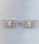 925 Sterling Silver Pink Starlight Toe Ring