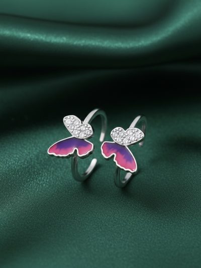 925 Sterling Silver Gem-wing Toe Ring