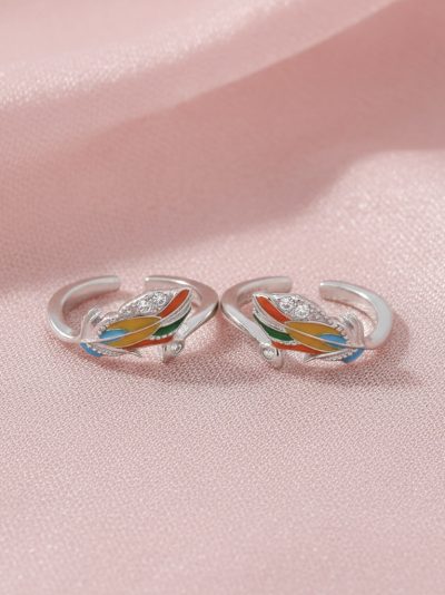 925 Sterling Silver Feather Flair Toe Ring