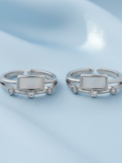 925 Sterling Silver Dual Gleam Toe Ring