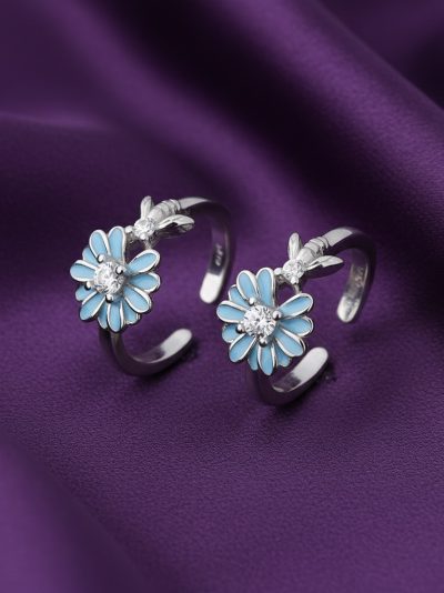 925 Sterling Silver Sky-Blossom Toe Ring