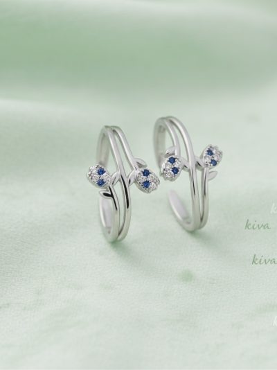 925 Sterling Silver Twin-Gem Toe Ring