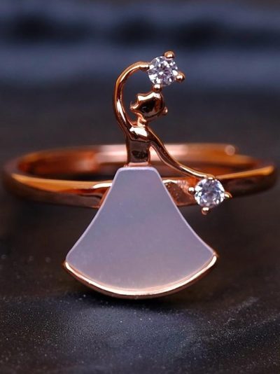 925 Sterling Silver Rose Gold Princess Aurora Ring