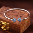 925 Sterling Silver Midnight Petal Silver Bracelet