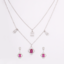 925 Sterling Silver Dual Sparkle Elegance Pendant Set  with matching Bracelet