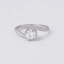 925 sterling‑silver ring with a round, brilliant‑cut zircon