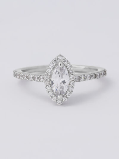 925 Sterling Silver Marquise Spark Ring