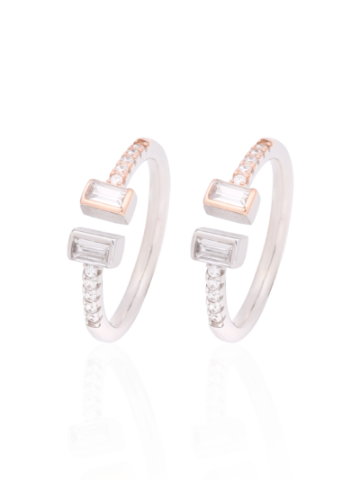 925 Sterling Silver Rose Sparkle Dual-Tone Toe-Ring