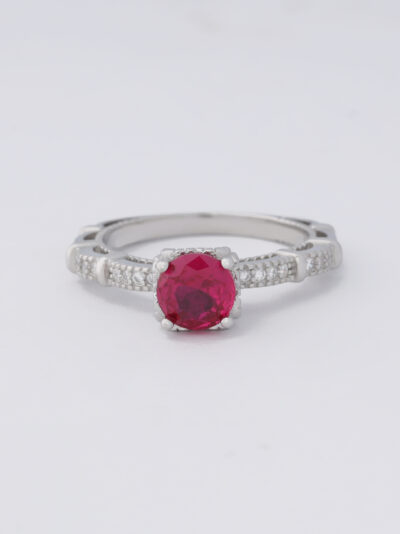 925 Sterling Silver Red Velvet- luxe and elegant Ring