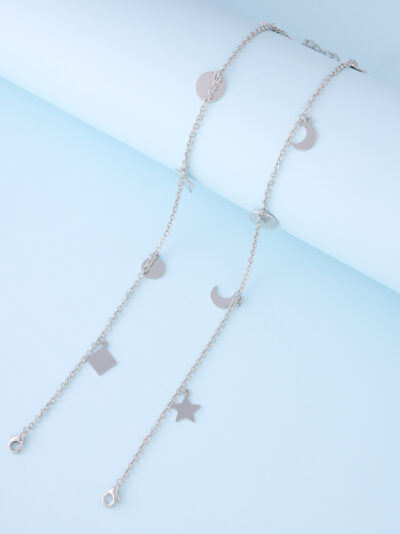 925 Sterling Silver Moonlight Star Chain Anklet