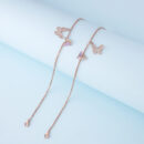 925 Sterling Silver Rose Gold Luxe Wingbeat Silver Anklet