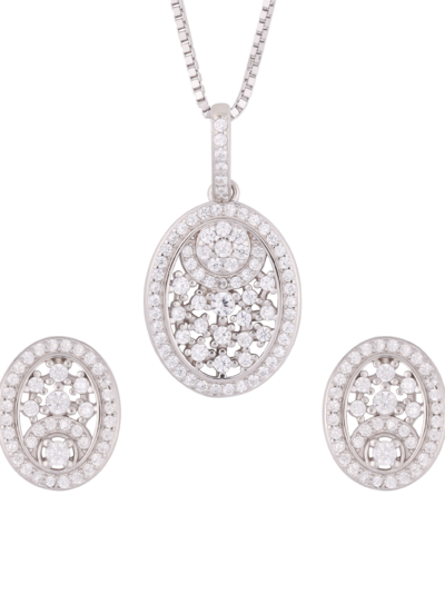 925 Sterling Silver Blossom Radiance Pendant Set