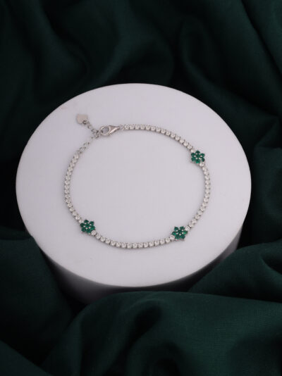 925 Sterling Silver Starlight Emerald Bracelet