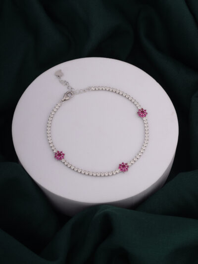 925 Sterling Silver Starlight Pink Blossom Bracelet