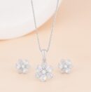 925 Sterling Silver Petal Bloom Necklace Set