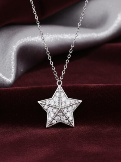 925 Sterling Silver Glitz Star Pendant Set