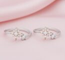 925 Sterling Silver Starlight dual tone Toe-Ring Pair