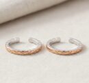 925 Sterling Silver Bicolor Braided Toe-Ring
