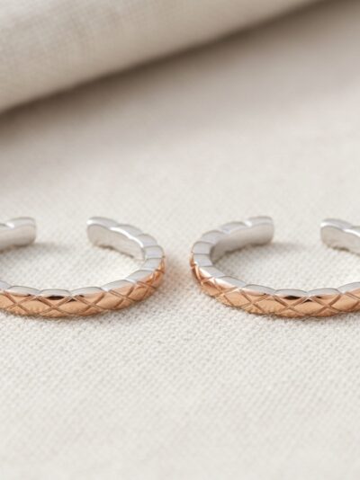 925 Sterling Silver Bicolor Braided Toe-Ring