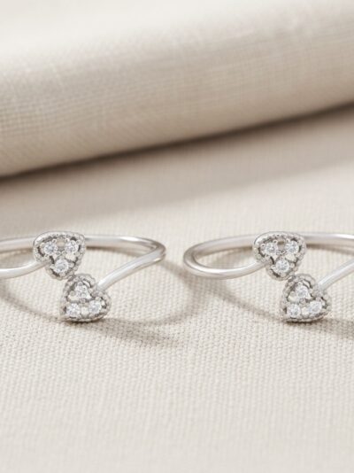 Twin-Heart Silver Toe-Ring