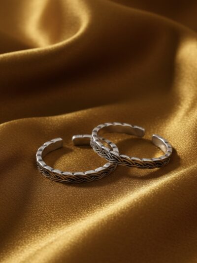 Sterling Silver Oxidised Knotted Toe-Ring