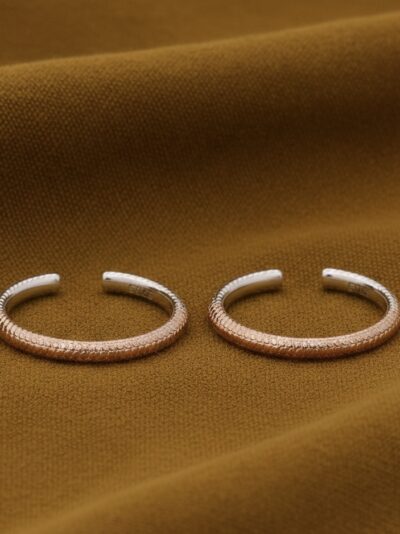 925 Sterling Silver Pebble Textured Rose-Gold Toe-Ring