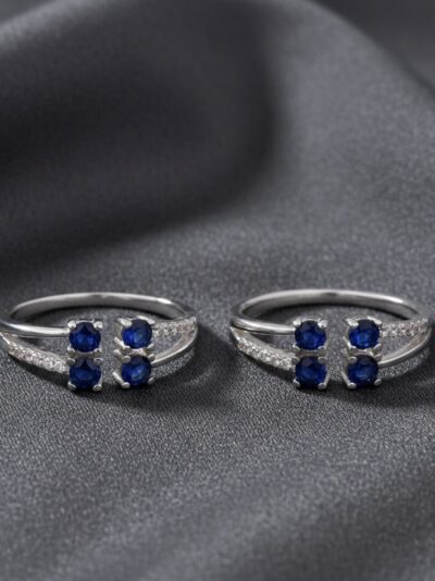 Blue-Gem Twin Spark Toe-Ring