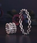 925 Sterling Silver Rose Gold Ring cum Bangle Style Bracelet